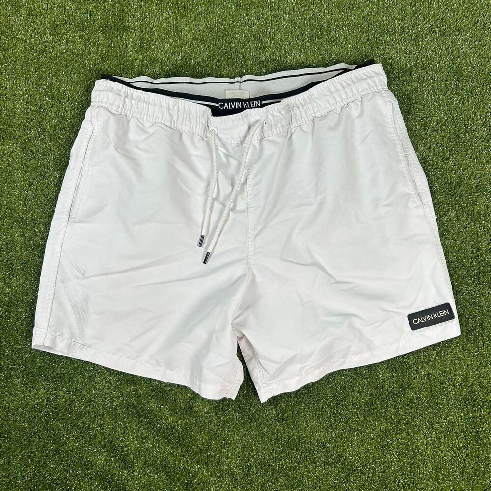 Calvin-klein Men's White Swim-briefs-shorts